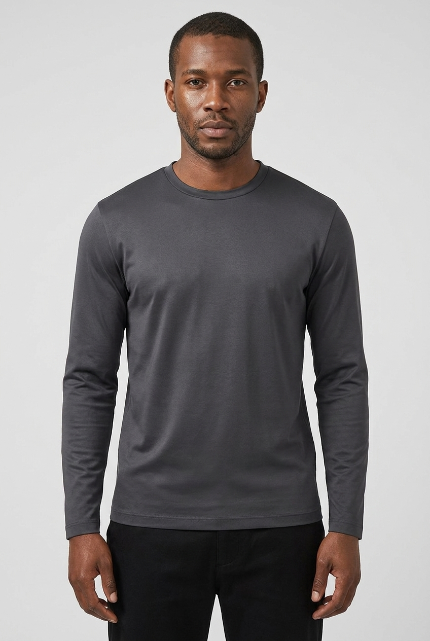 Shiny Longsleeve Dark Grey MONVALERE, vue de face