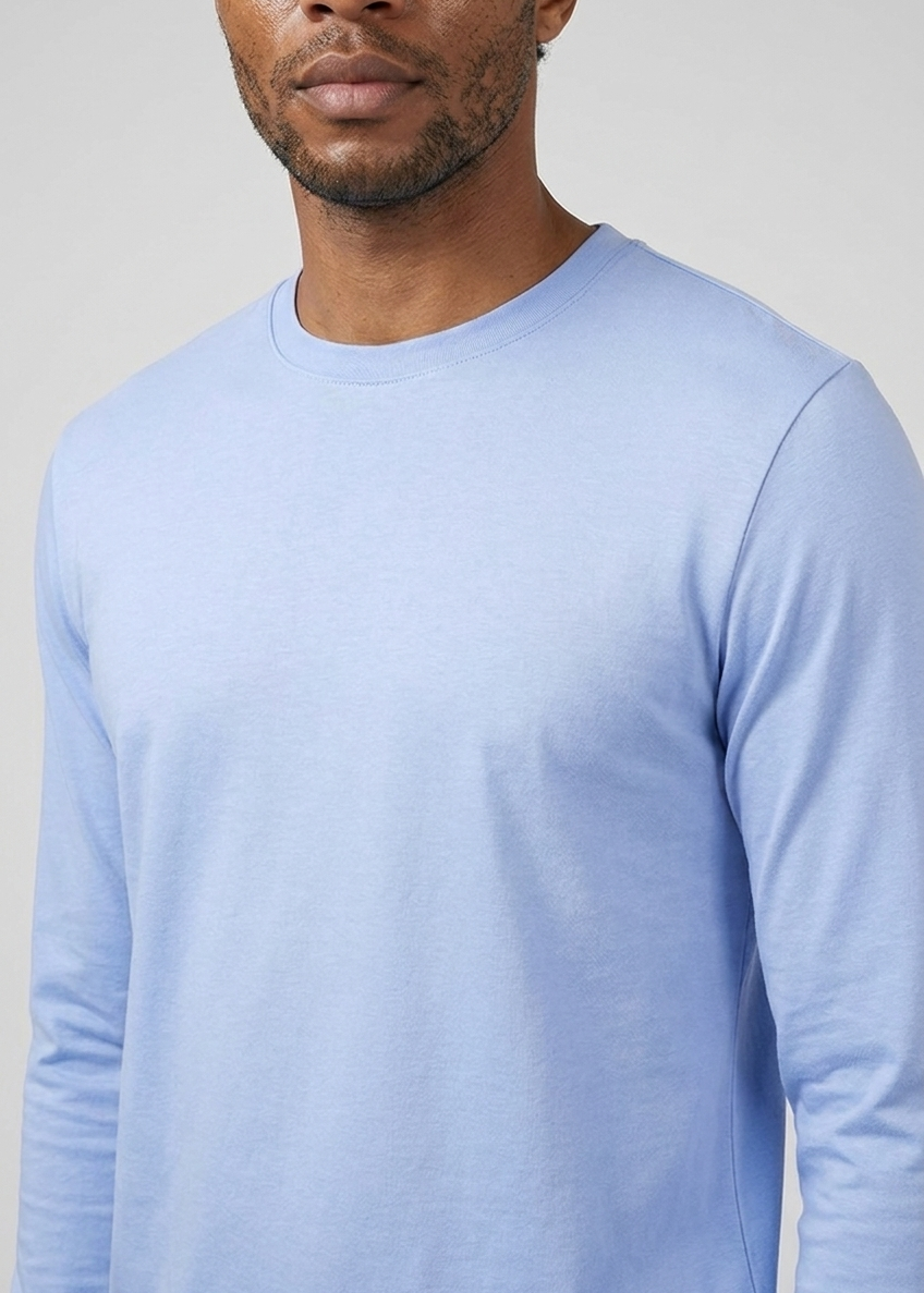 Shiny Longsleeve Baby Blue MONVALERE, detail