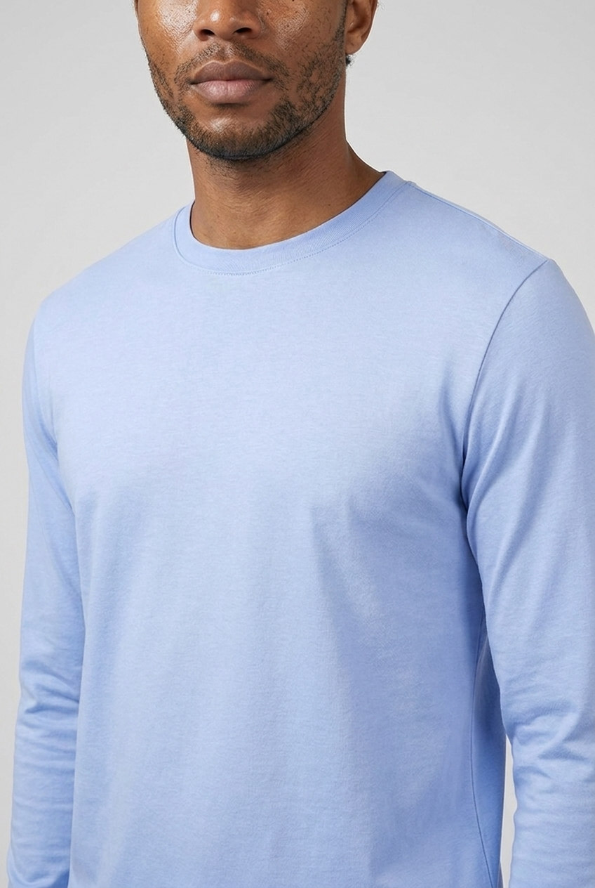 Shiny Longsleeve Baby Blue MONVALERE, detail