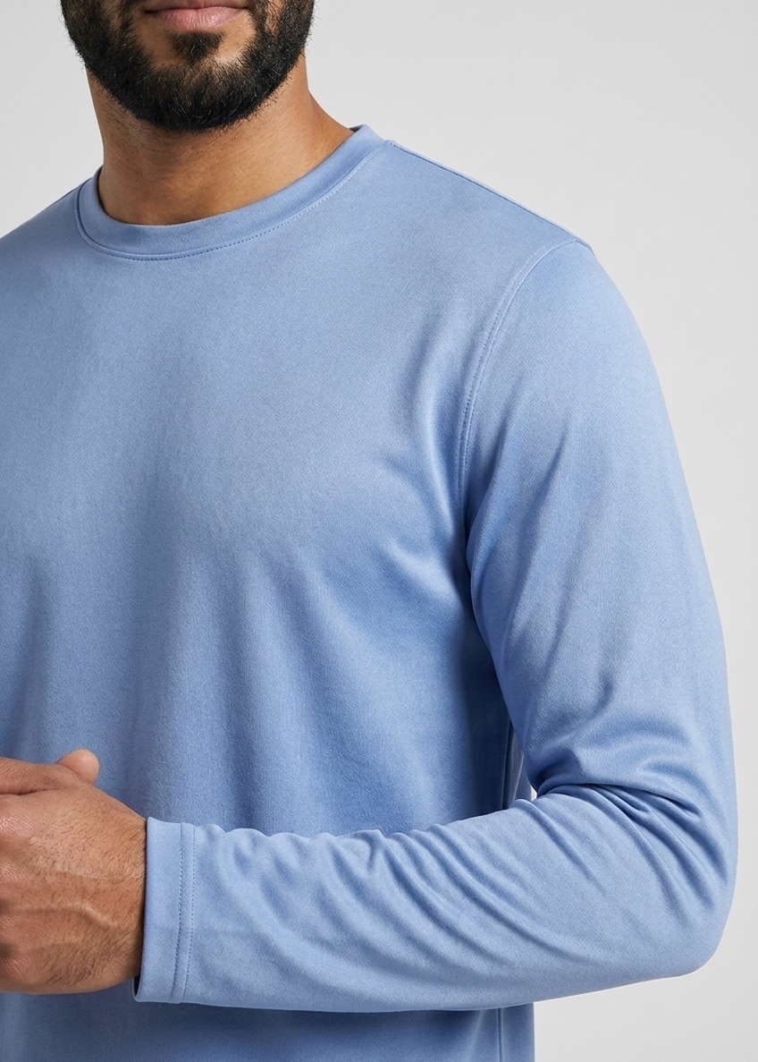 Shiny Longsleeve Cloud Blue MONVALERE, detail