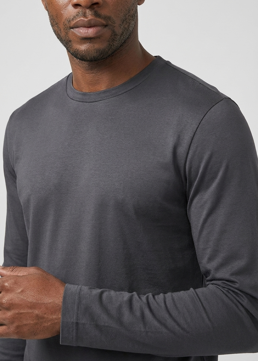 Shiny Longsleeve Dark Grey MONVALERE, detail