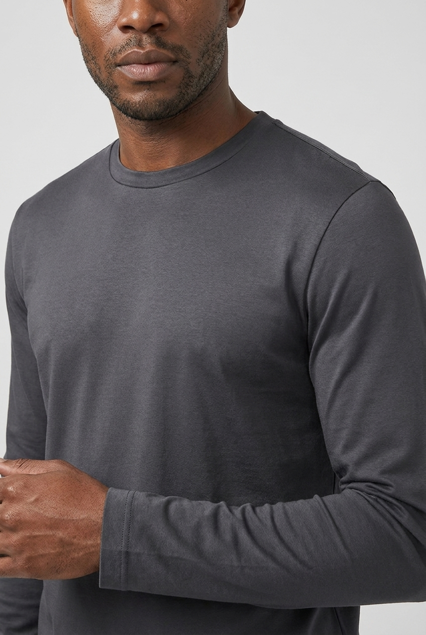 Shiny Longsleeve Dark Grey MONVALERE, detail