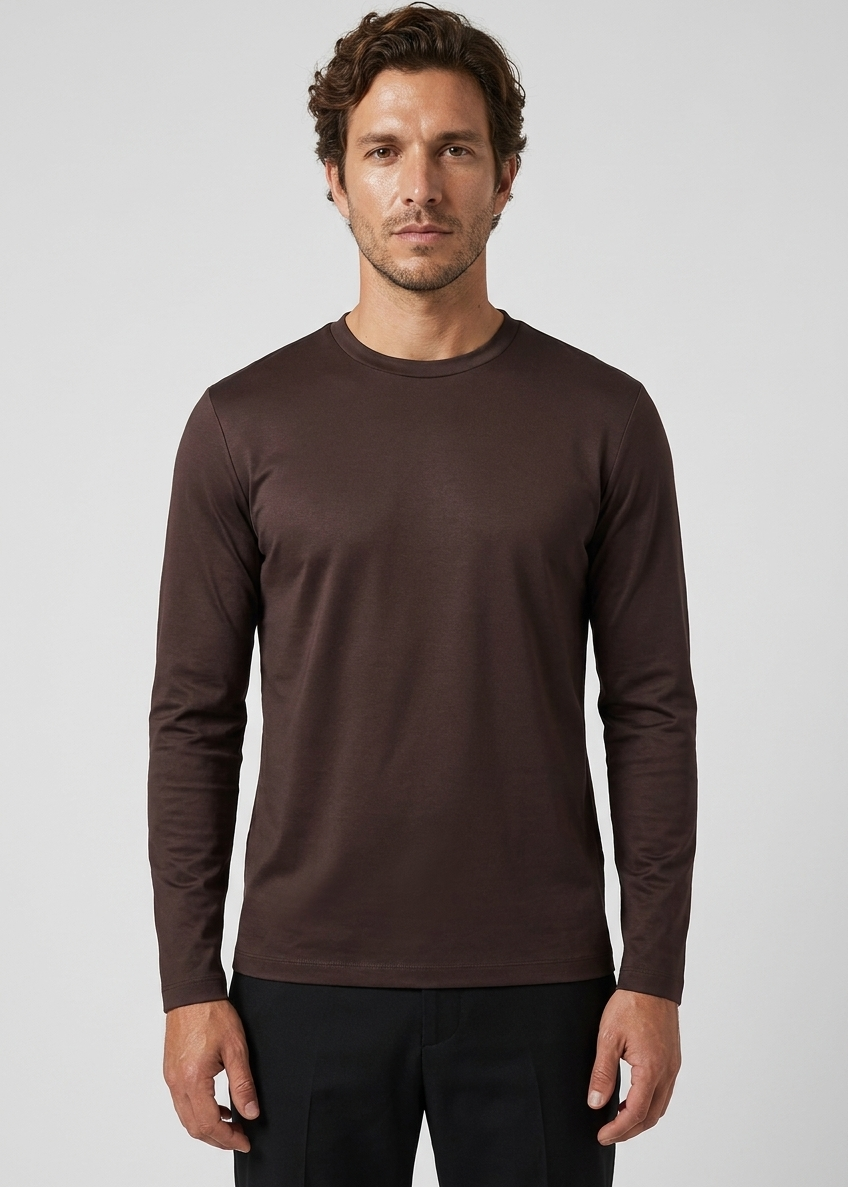 Shiny Longsleeve Espresso MONVALERE, vue de face