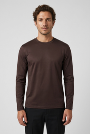 Shiny Longsleeve Espresso MONVALERE, vue de face