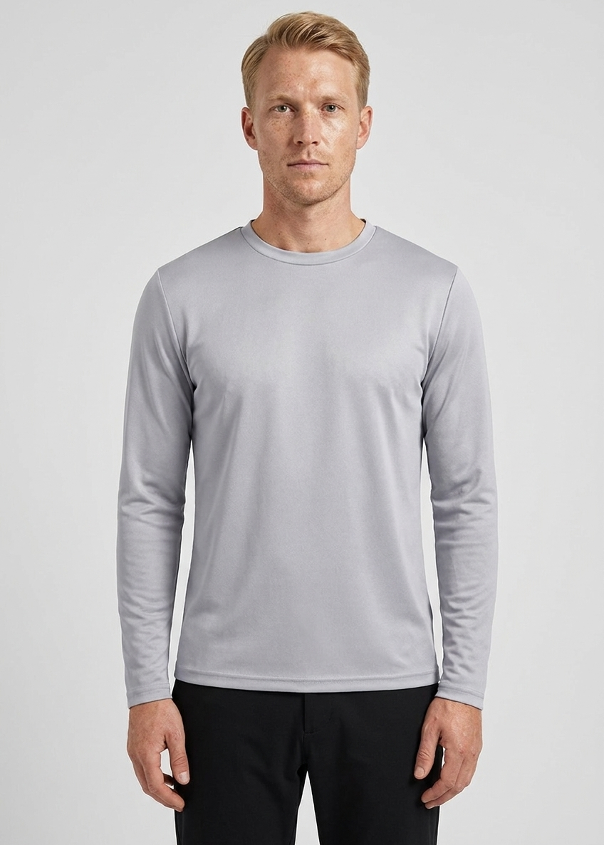 Shiny Longsleeve Light Grey MONVALERE, vue de face