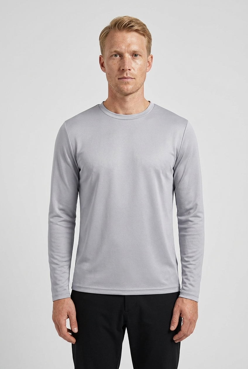 Shiny Longsleeve Light Grey MONVALERE, vue de face