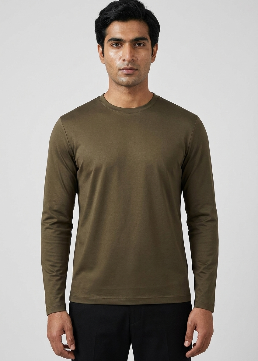 Shiny Longsleeve Olive Green MONVALERE, vue de face