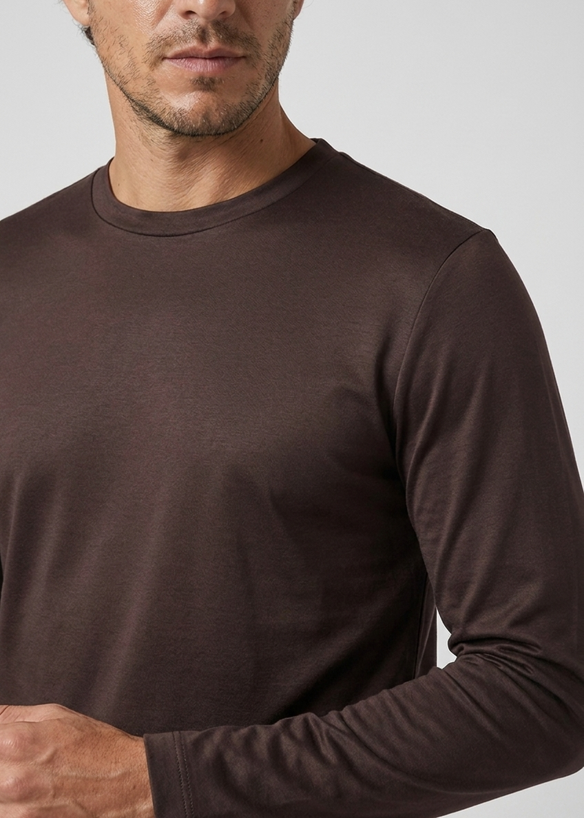 Shiny Longsleeve Espresso MONVALERE, detail
