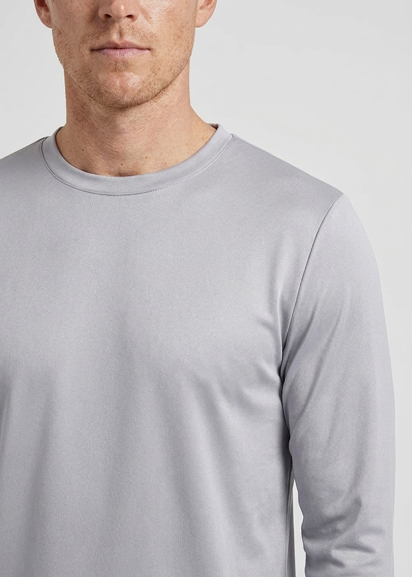 Shiny Longsleeve Light Grey MONVALERE, detail
