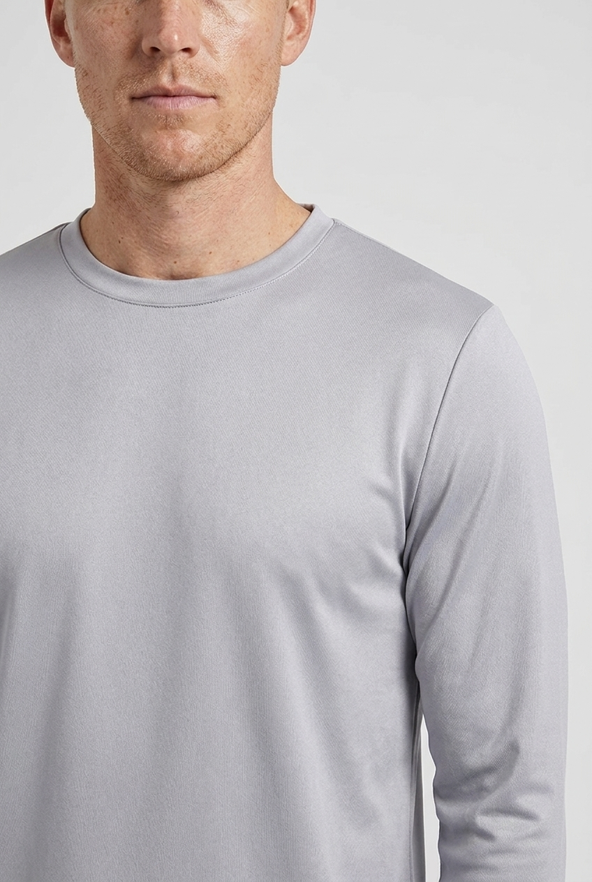 Shiny Longsleeve Light Grey MONVALERE, detail