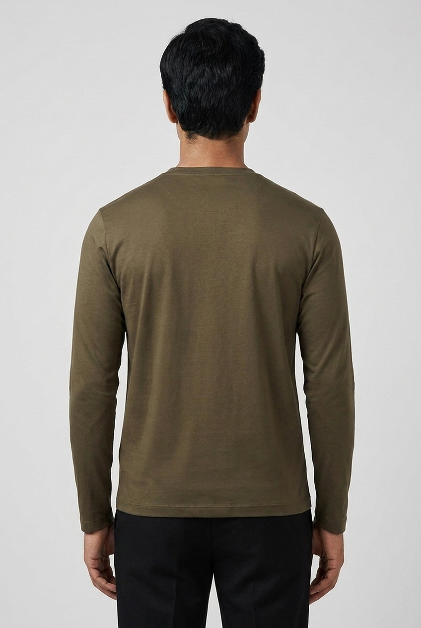 Shiny Longsleeve Olive Green MONVALERE, vue de dos