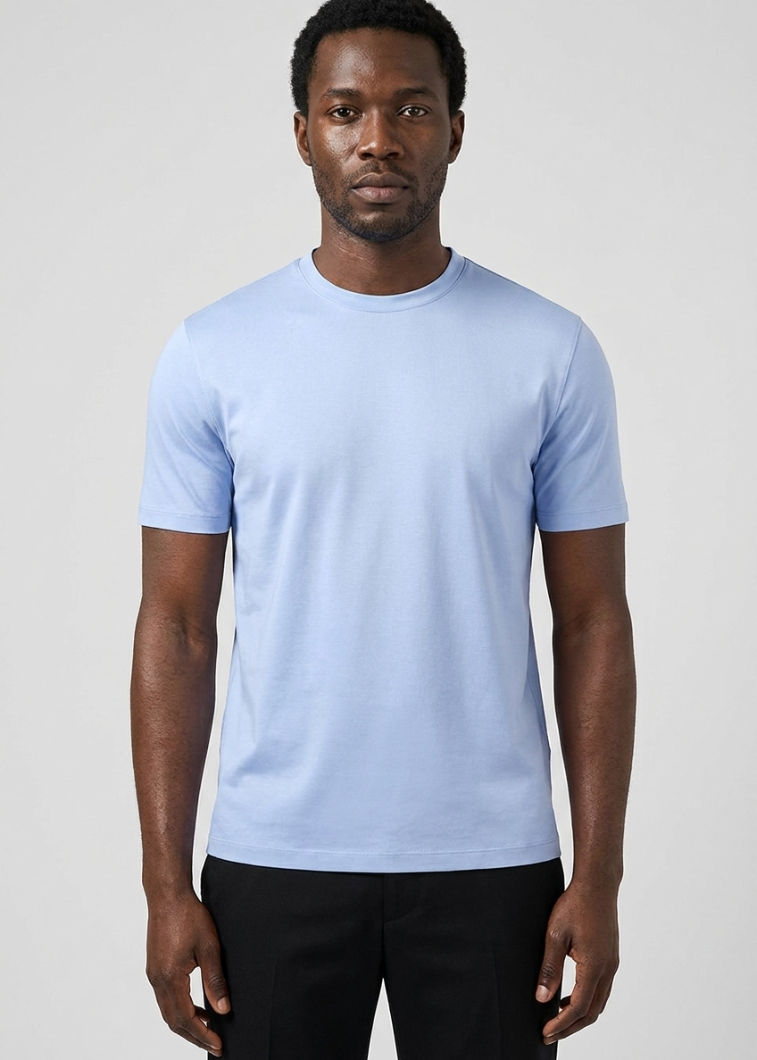 Shiny T-Shirt Baby Blue MONVALERE, vue de face