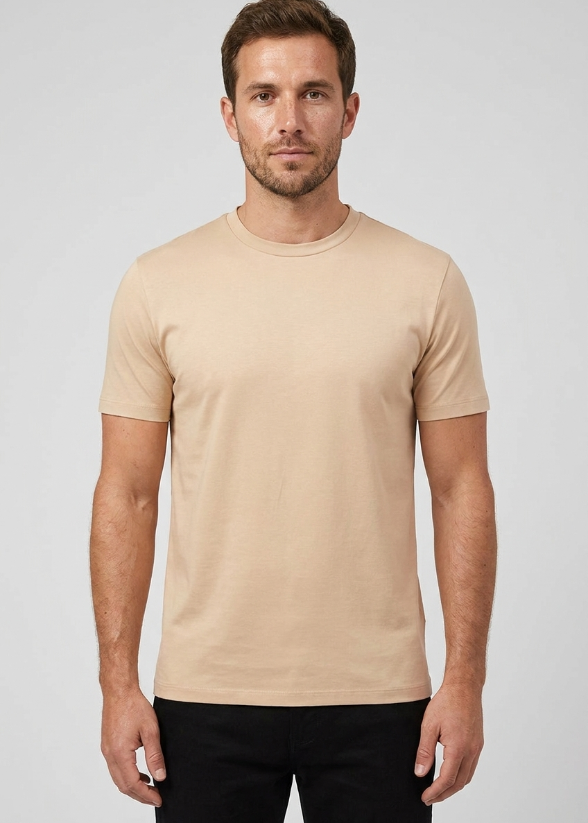 Shiny T-Shirt Beige MONVALERE, vue de face