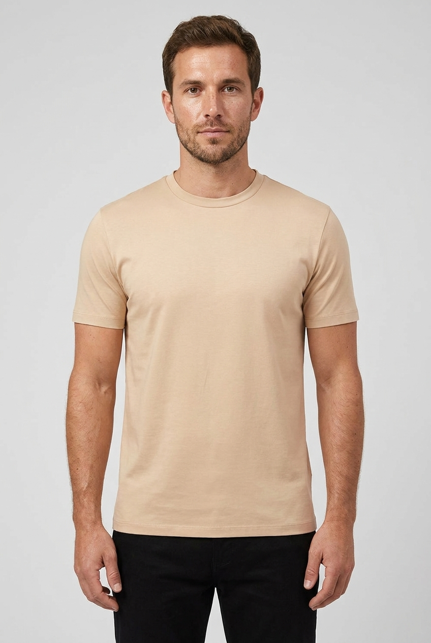 Shiny T-Shirt Beige MONVALERE, vue de face