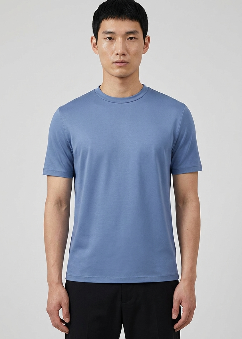 Shiny T-Shirt Cloud Blue MONVALERE, vue de face