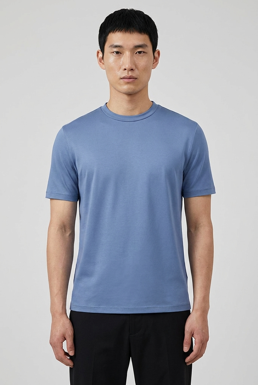 Shiny T-Shirt Cloud Blue MONVALERE, vue de face