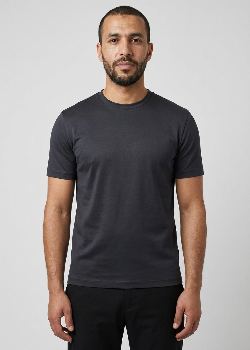 Shiny T-Shirt Dark Blue MONVALERE, vue de face