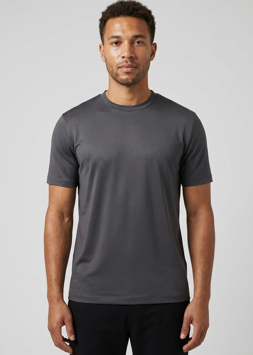 Shiny T-Shirt Dark Grey MONVALERE, vue de face