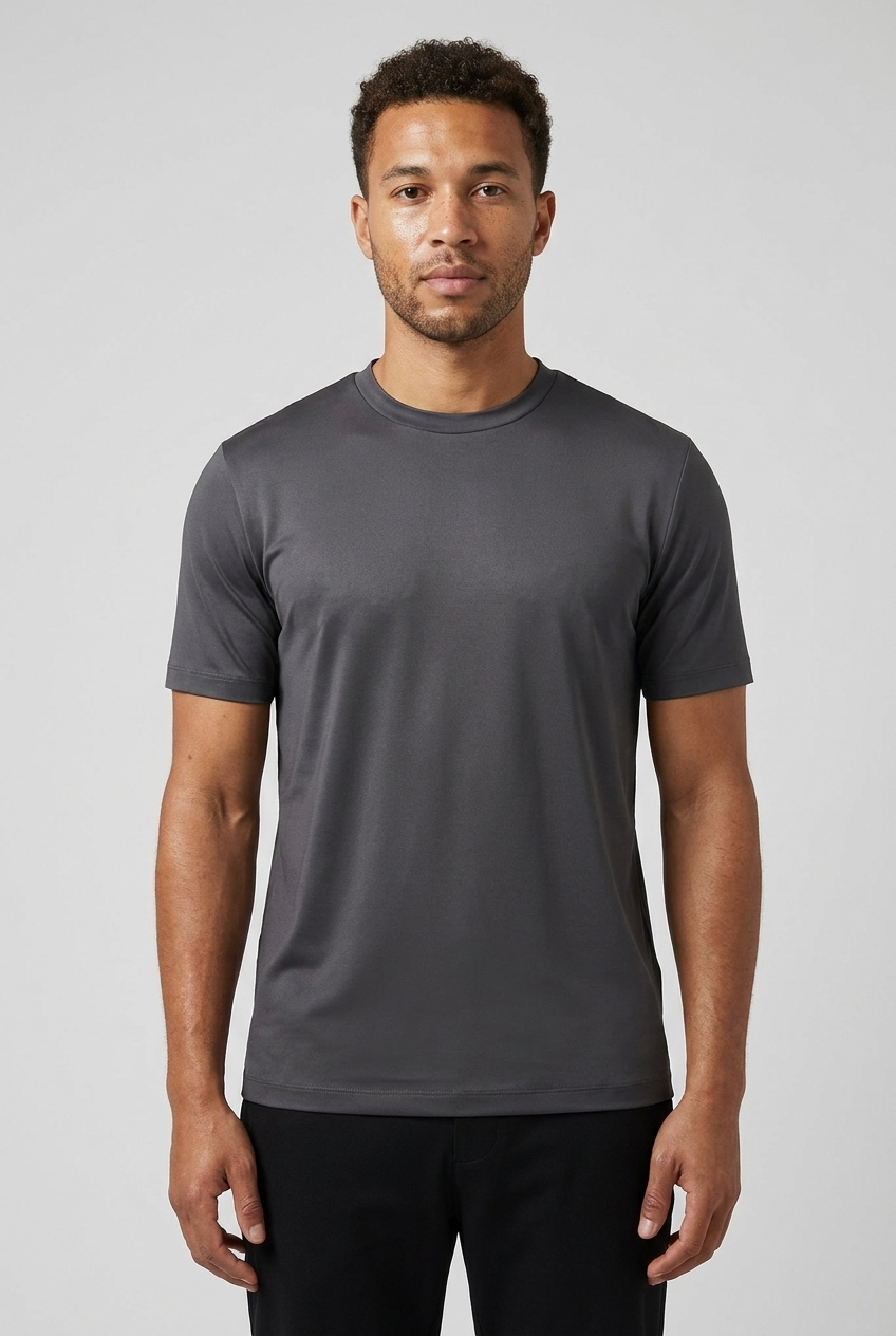 Shiny T-Shirt Dark Grey MONVALERE, vue de face
