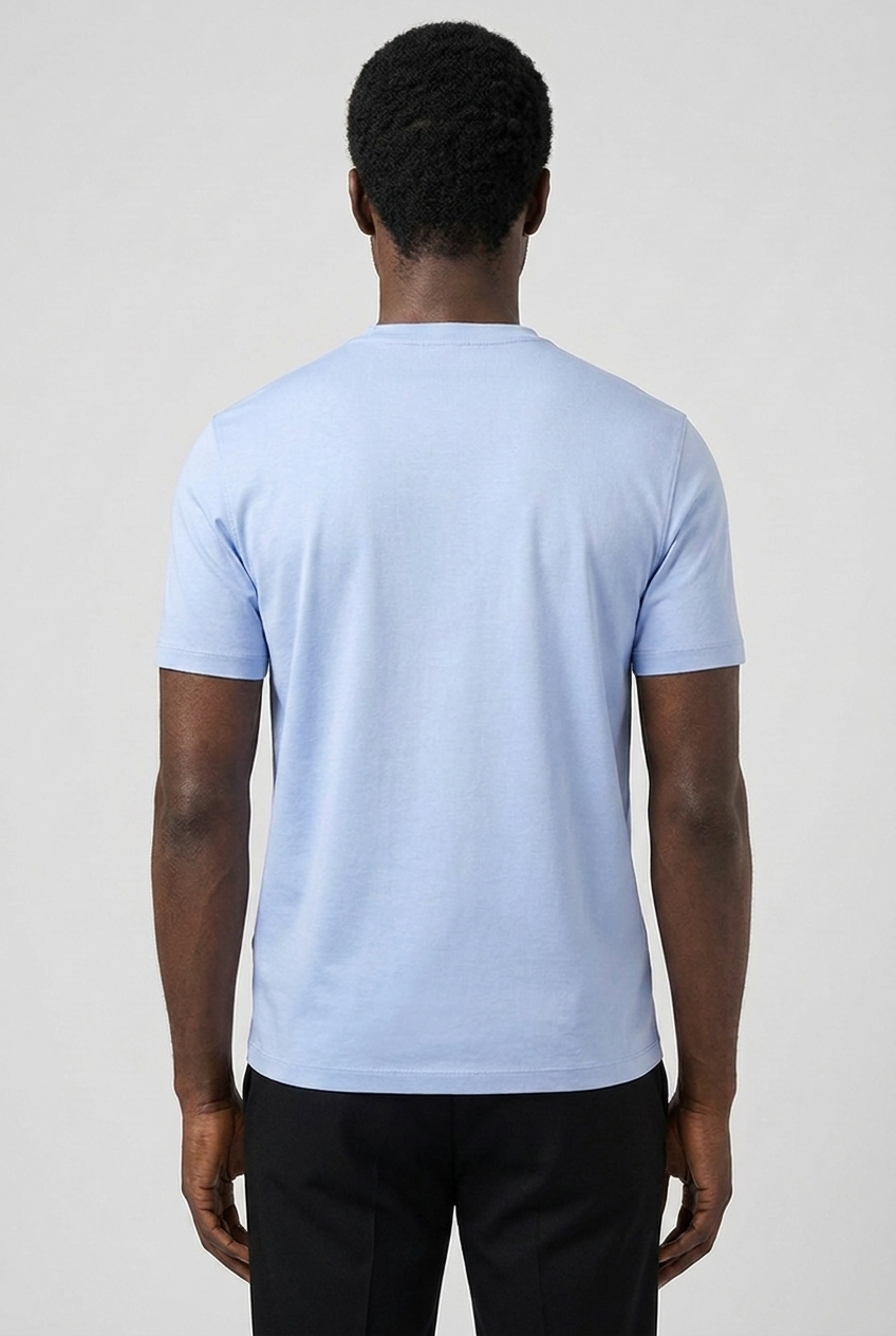 Shiny T-Shirt Baby Blue MONVALERE, vue de dos