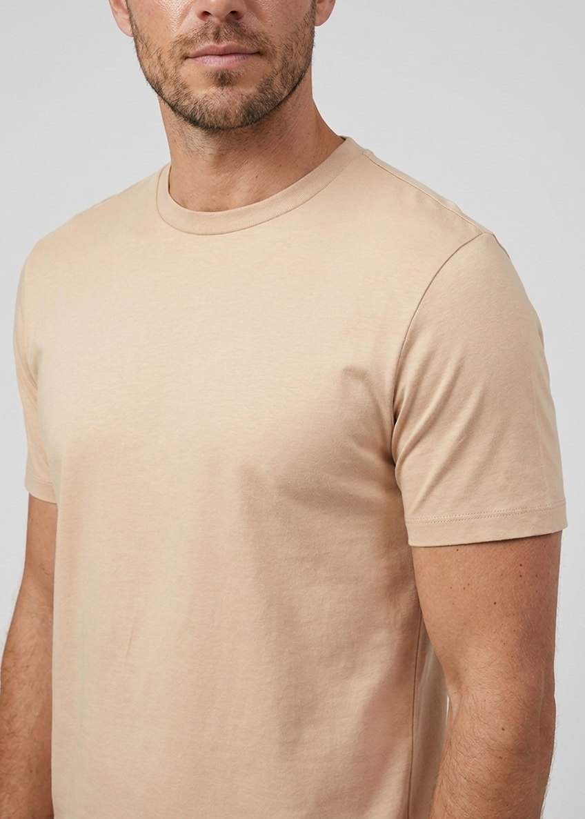 Shiny T-Shirt Beige MONVALERE, detail