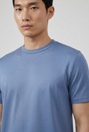 Shiny T-Shirt Cloud Blue MONVALERE, detail