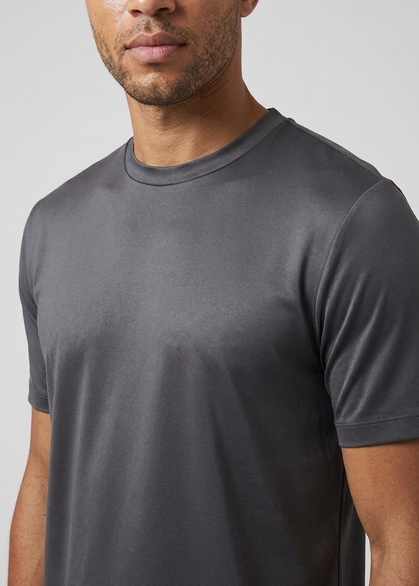 Shiny T-Shirt Dark Grey MONVALERE, detail