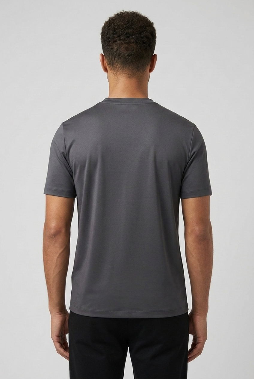 Shiny T-Shirt Dark Grey MONVALERE, vue de dos
