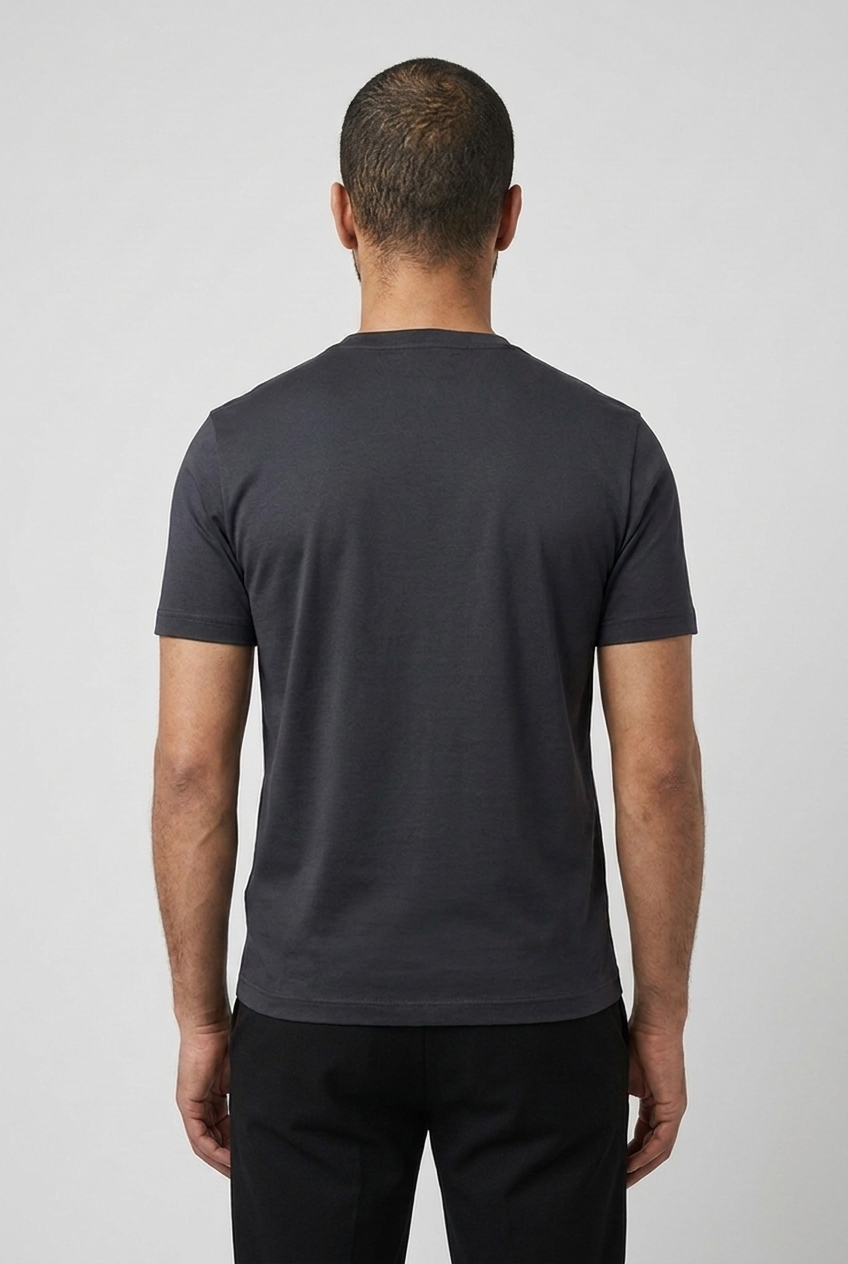 Shiny T-Shirt Dark Blue MONVALERE, vue de dos