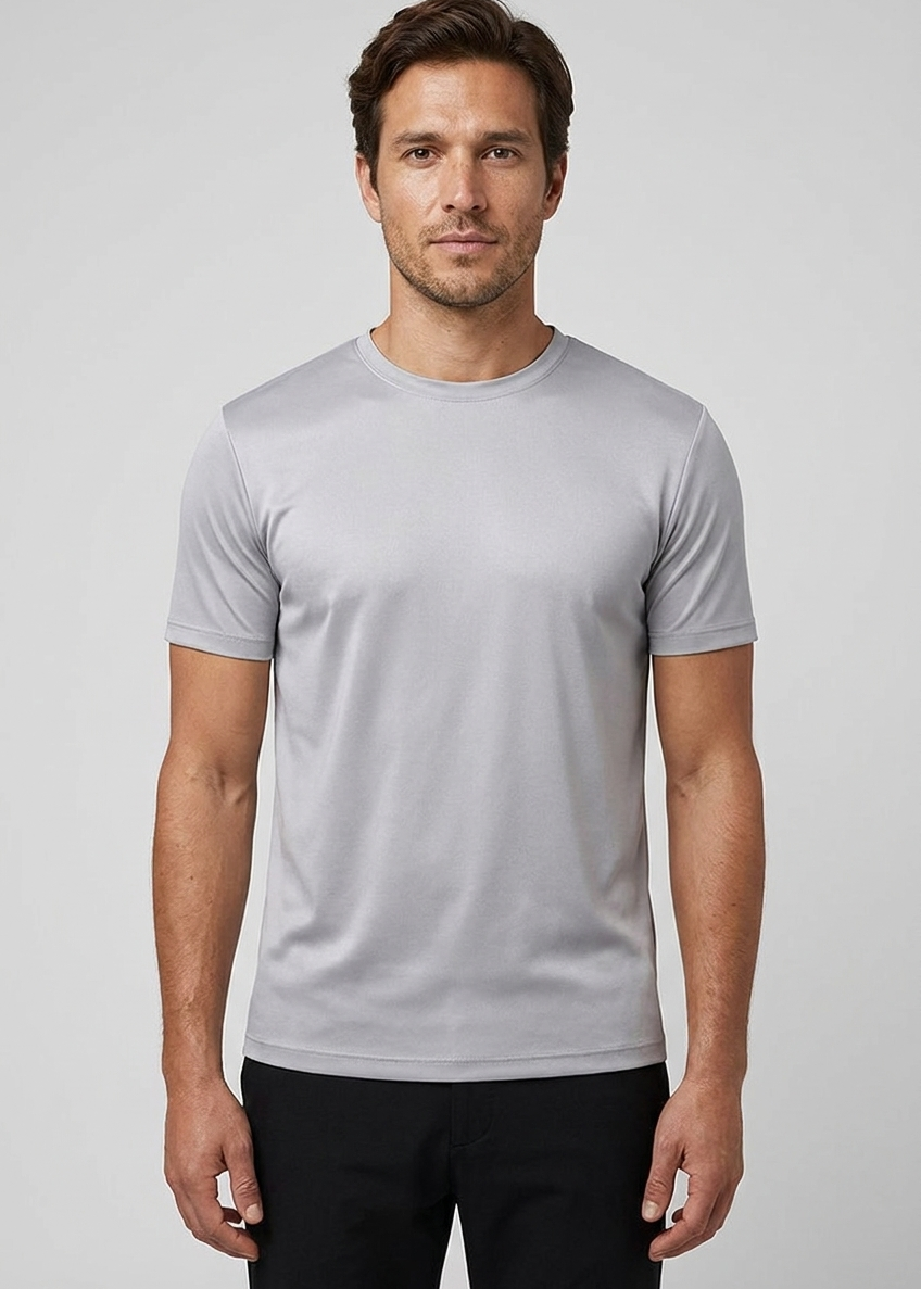 Shiny T-Shirt Light Grey MONVALERE, vue de face