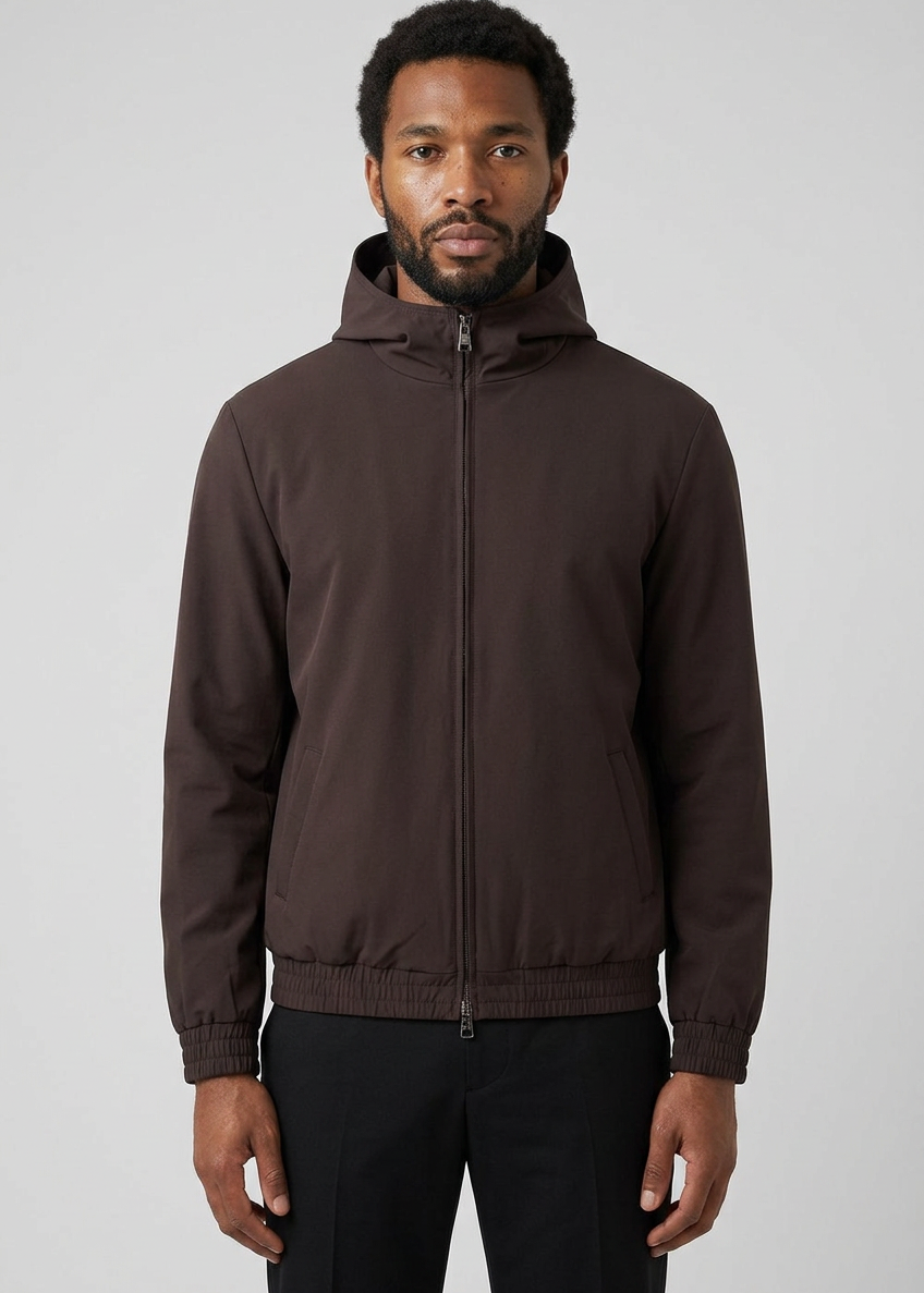 Hooded Jacket Espresso MONVALERE, vue de face