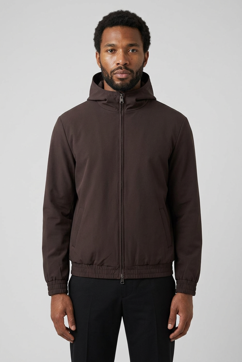 Hooded Jacket Espresso MONVALERE, vue de face