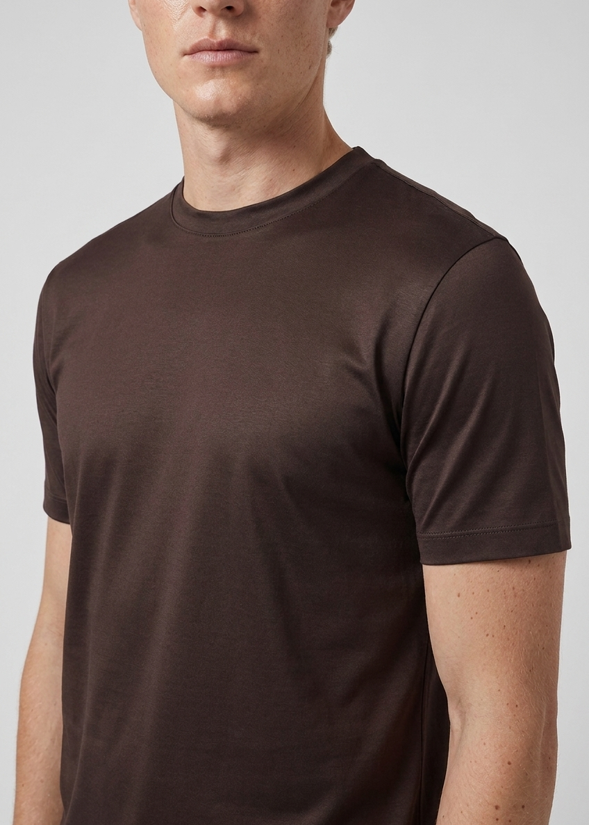 Shiny T-Shirt Espresso MONVALERE, detail