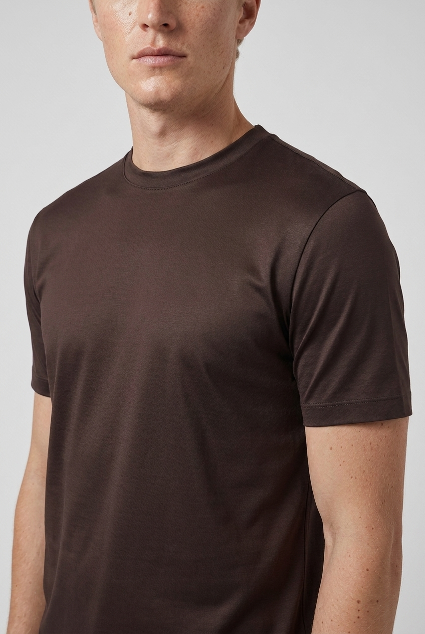 Shiny T-Shirt Espresso MONVALERE, detail