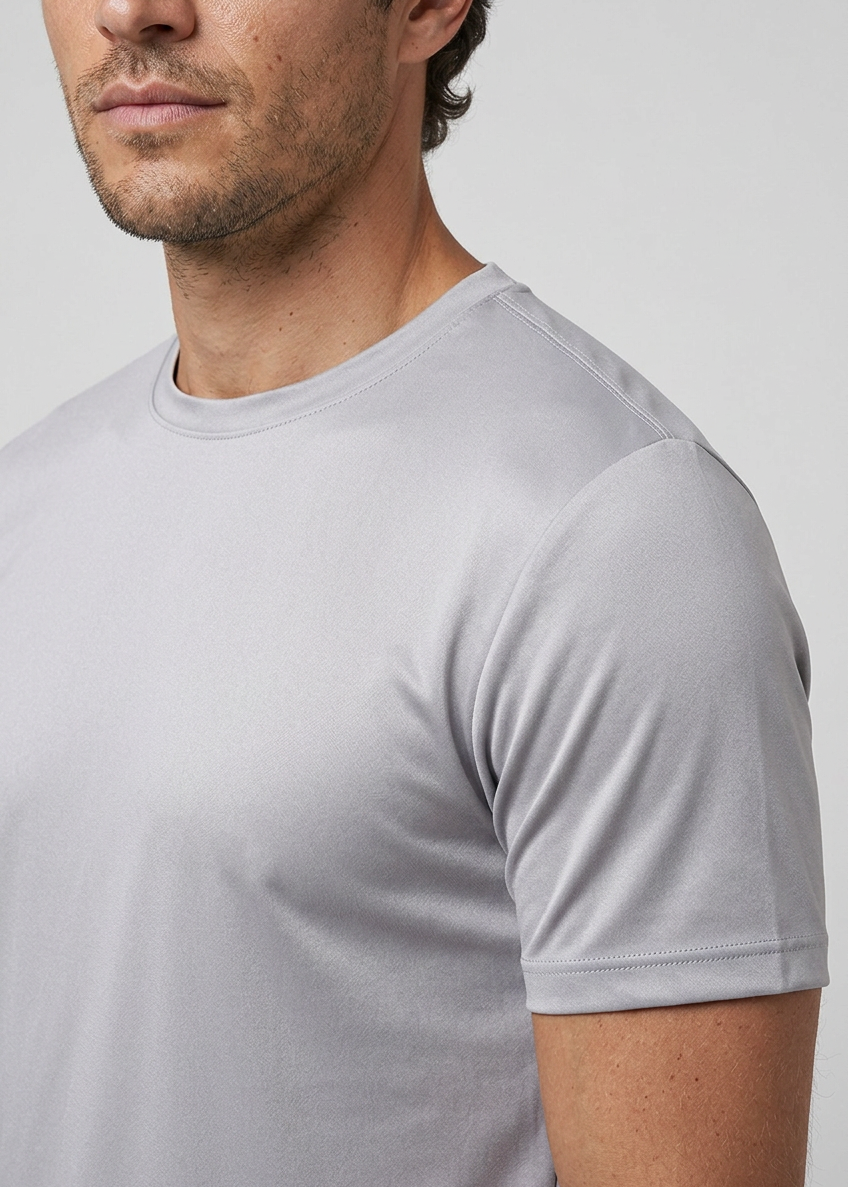 Shiny T-Shirt Light Grey MONVALERE, detail