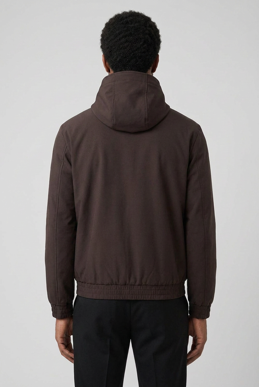 Hooded Jacket Espresso MONVALERE, vue de dos