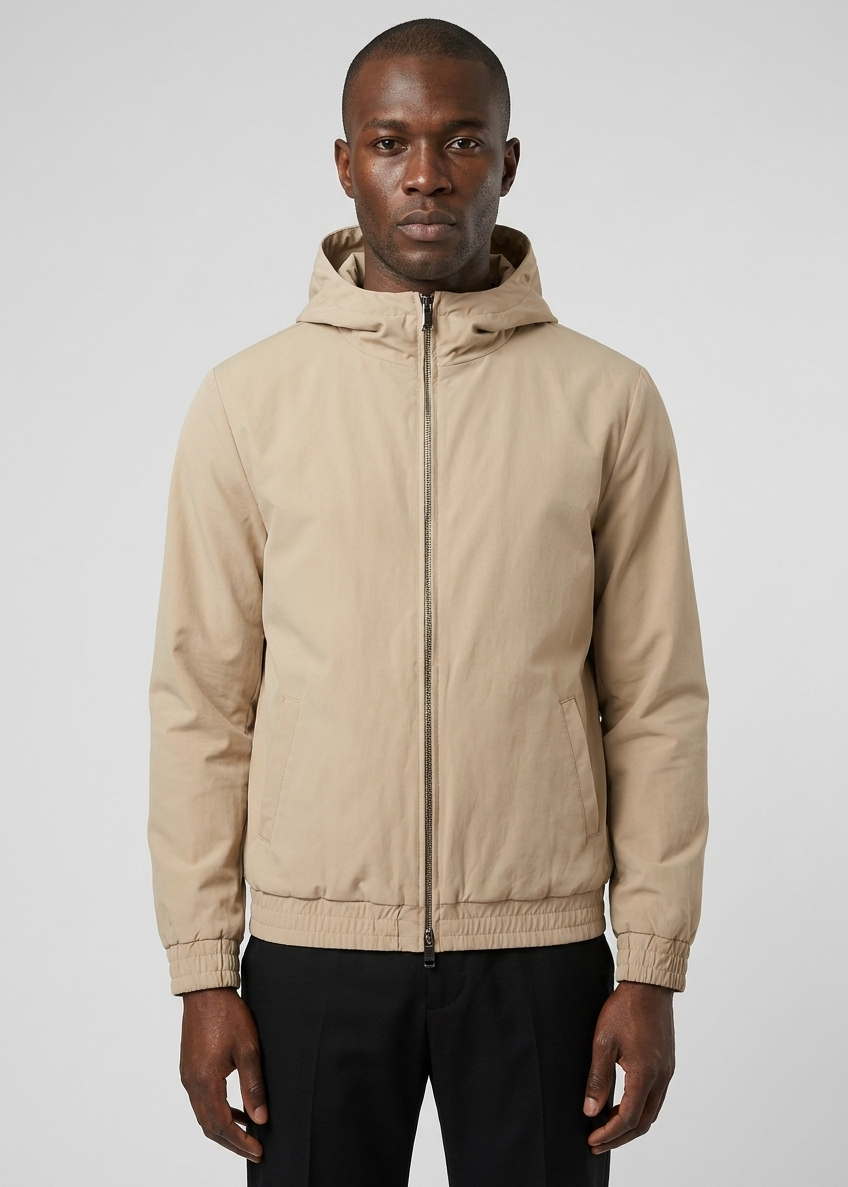 Hooded Jacket Latte MONVALERE, vue de face