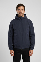Hooded Jacket Navy Blue MONVALERE, vue de face