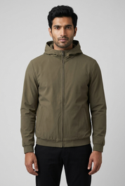 Hooded Jacket Olive MONVALERE, vue de face