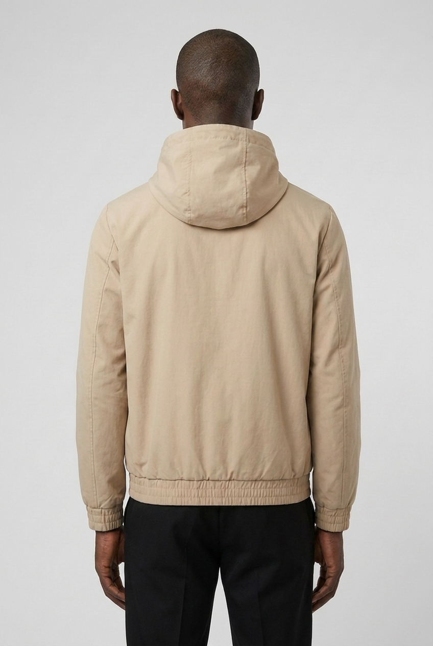 Hooded Jacket Latte MONVALERE, vue de dos