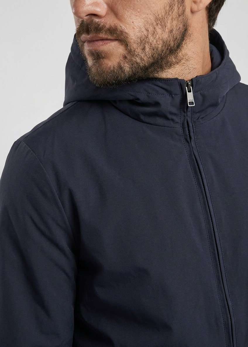 Hooded Jacket Navy Blue MONVALERE, detail