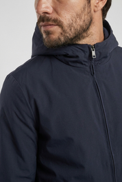 Hooded Jacket Navy Blue MONVALERE, detail