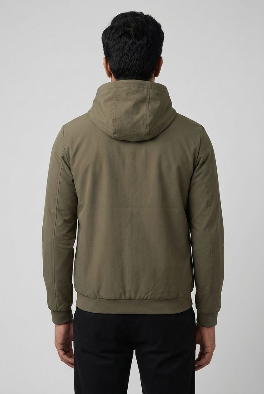 Hooded Jacket Olive MONVALERE, vue de dos