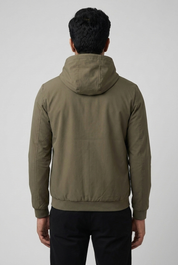 Hooded Jacket Olive MONVALERE, vue de dos