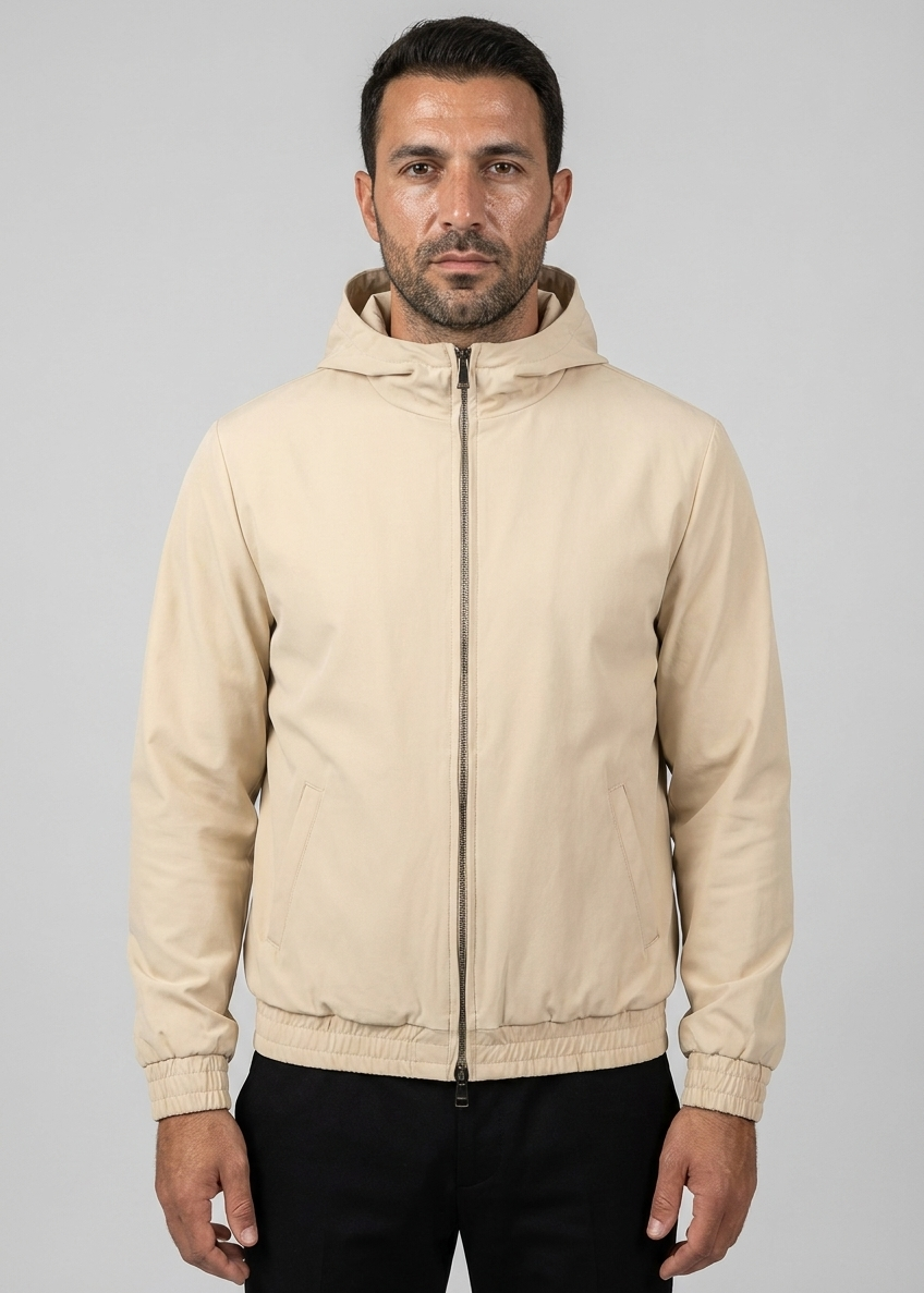Hooded Jacket Sand MONVALERE, vue de face