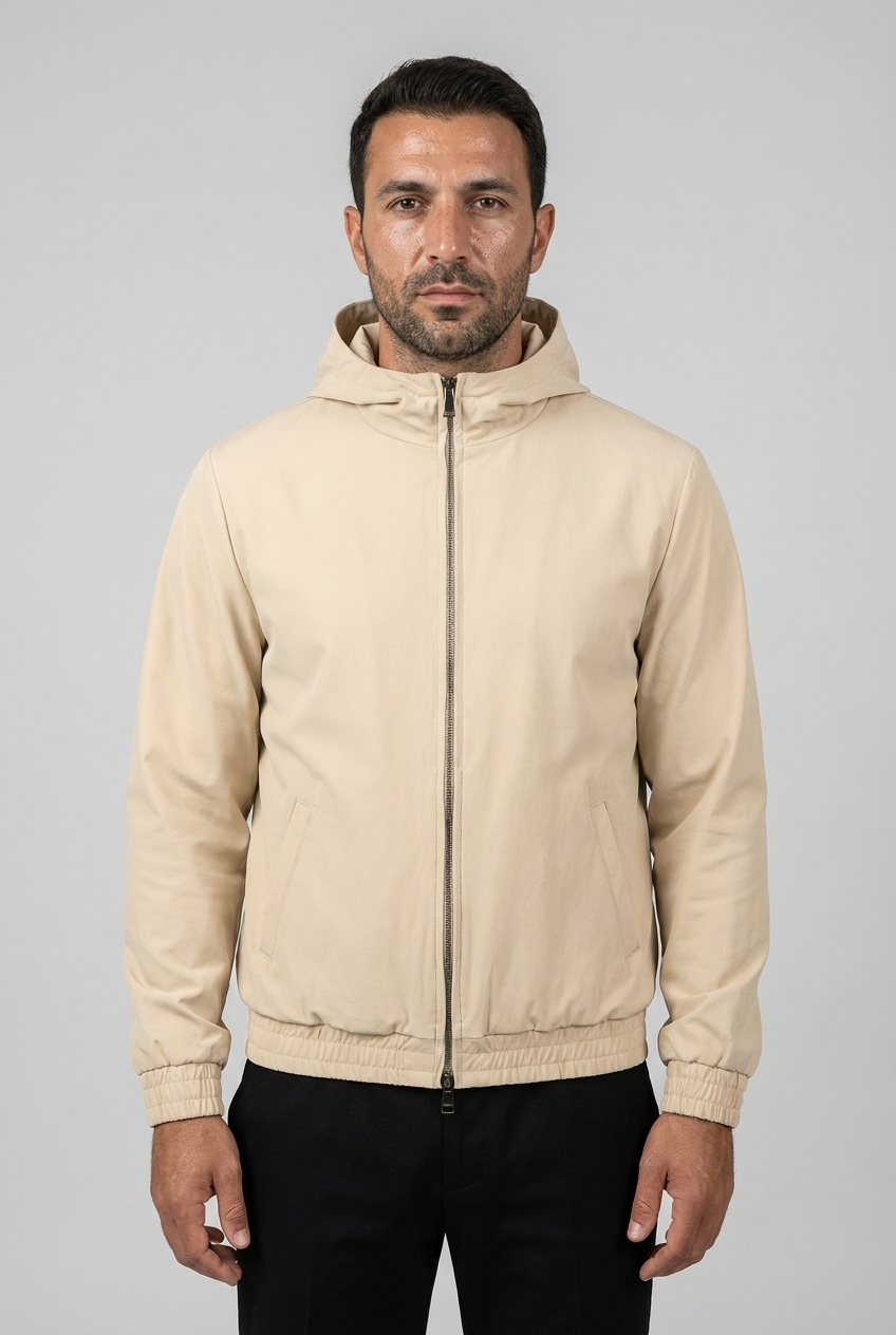 Hooded Jacket Sand MONVALERE, vue de face