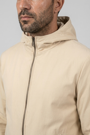 Hooded Jacket Sand MONVALERE, detail