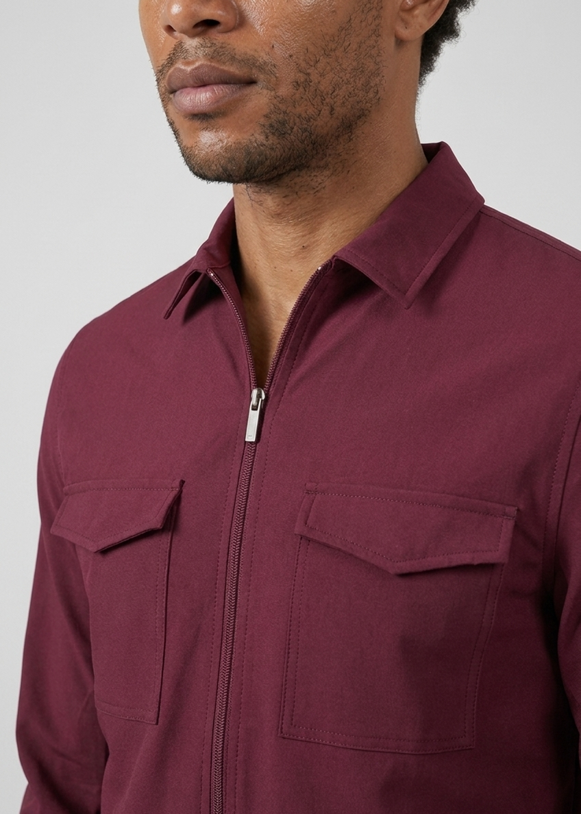 Pocket Jacket Burgundy MONVALERE, detail