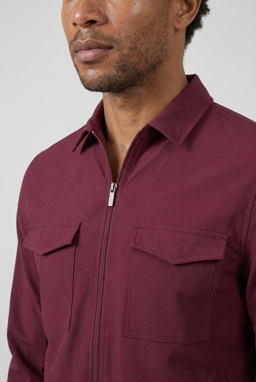 Pocket Jacket Burgundy MONVALERE, detail