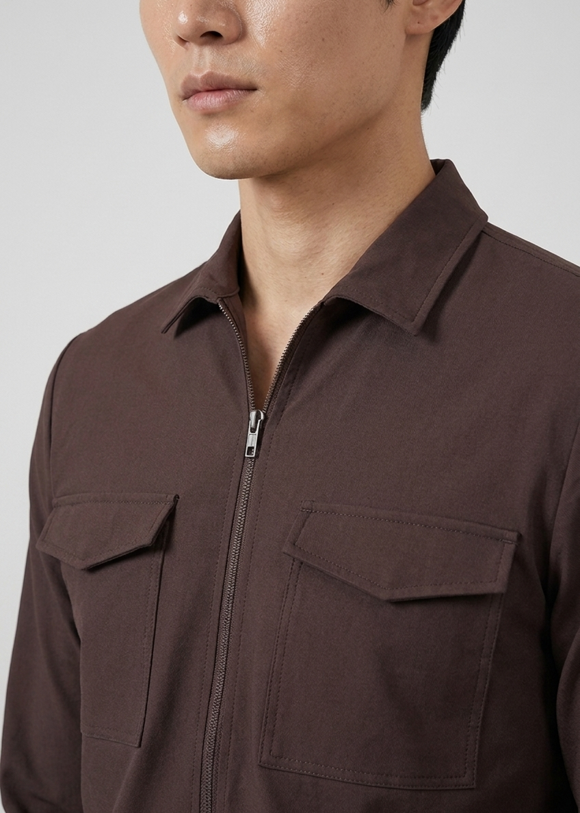 Pocket Jacket Espresso MONVALERE, detail
